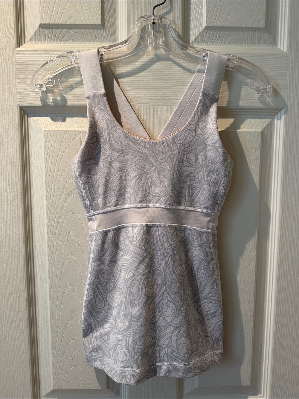 lululemon athletica Light Gray Swirl-Print Tank Sport Top